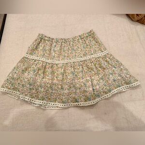 Women’s Pastel Colored Floral Elastic Skirt Eyelet Lace Spring/Summer Size Large